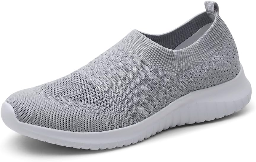 Size 5.5 Women's TIOSEBON Men's Slip On Walking Shoes Arch Support Knit Mesh Lightweight Casual Comfortable Gym Workout Running Tennis Travel Standing Sneakers