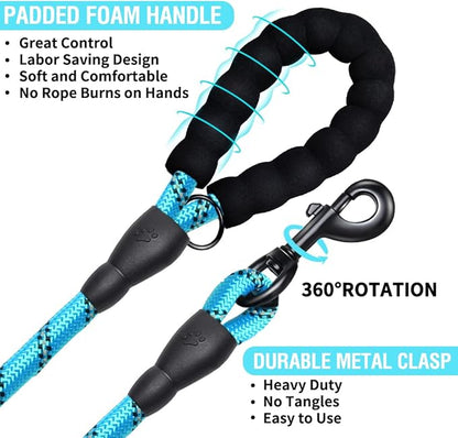 COOYOO Dog Leash 56 FT with Comfortable Padded Handle and Highly Reflective Threads for Small Medium and Large Dogs