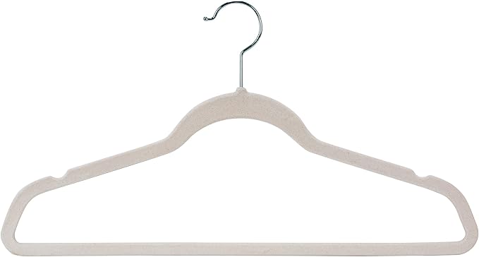 Laura Ashley 25 Pack Slim Velvet Hangers Durable  Strong Plastic  Slim  Keeps Shape  Closet Organization  White  Holds 10lbs  Holds Shape