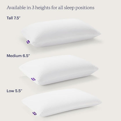 Purple Harmony Pillow - Standard Medium, Greatest Pillow Ever Invented, 360 Hex Grid  Talalay Latex Core - No Pressure Support, Stays Cool, Luxurious Comfort