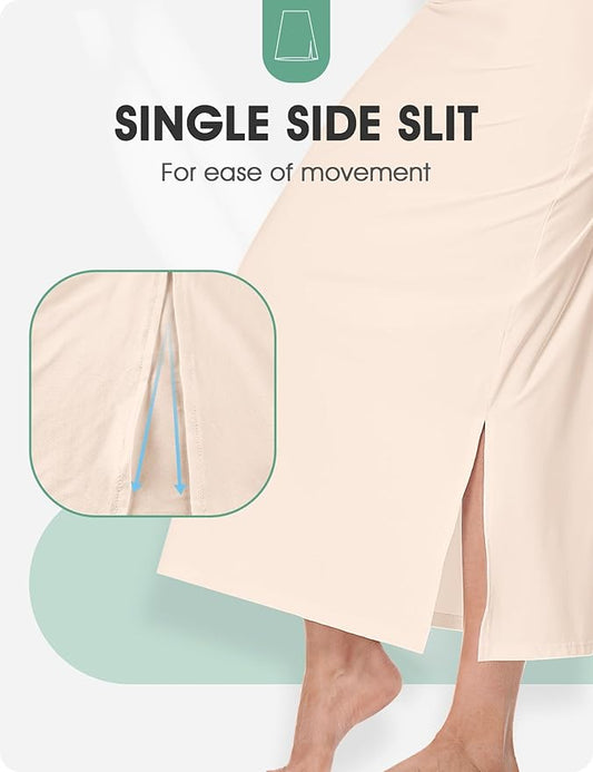 Long Half Slip for Under Dresses Slips Skirt with Lace Waistband 36"