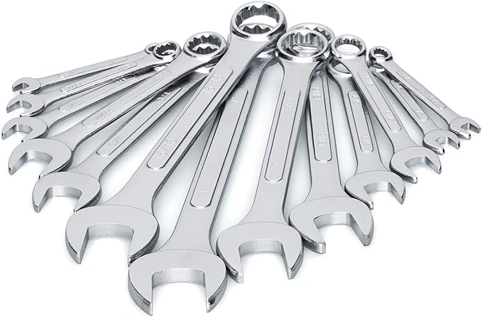30-Piece Ultimate All-Purpose Combination Wrench Set in Roll-up Pouch | SAE 1/4” to 1”, Metric 6mm to 24mm | Best Value Complete Wrench Set for General Household, Garage, Truck, Car, Travel Emergency