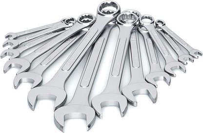 30-Piece Ultimate All-Purpose Combination Wrench Set in Roll-up Pouch | SAE 1/4” to 1”, Metric 6mm to 24mm | Best Value Complete Wrench Set for General Household, Garage, Truck, Car, Travel Emergency