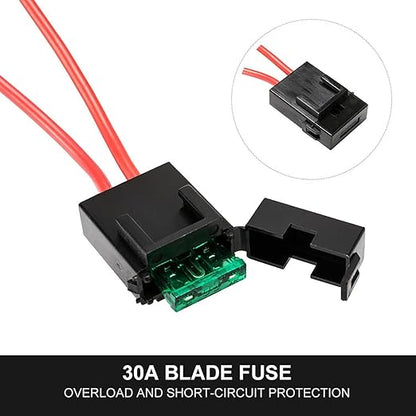 LED Light Bar Wiring Harness Kit 16AWG Heavy Duty 12V 5Pin Rocker Laser On Off Waterproof Switch Power Relay Blade Fuse-1 Lead,3 Years Warranty