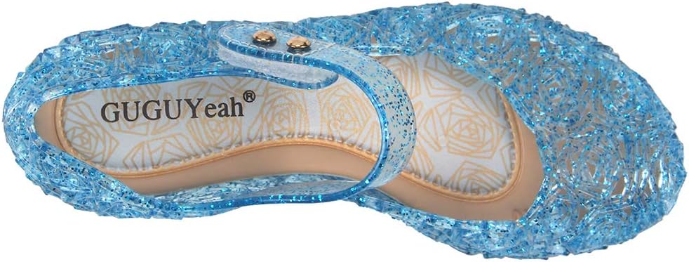 Princess Mary Jane Jelly Shoes, Ballet Flats Cosplay Birthday Party Dress Up Sandals for Little Girls, Toddler or Kids