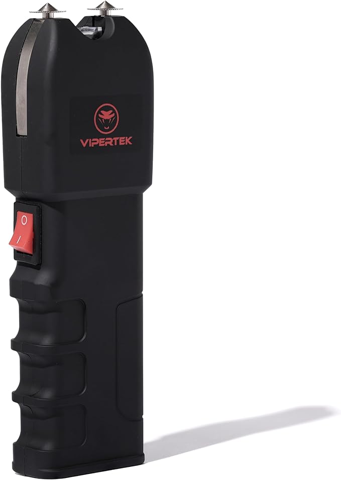 VIPERTEK VTS-989 Stun Gun for Self Defense Rechargeable with LED Flashlight