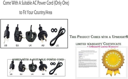 UpBright 3-Prong AC in Power Cord Cable Plug Compatible with ECOXGEAR EcoTrek GDI-EXTRK210 Stereo Bluetooth Speaker Rugged Waterproof Floating Portable Wireless 100 Watt 100W Smart Spk and PA System