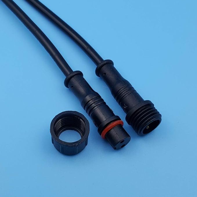 10Pairs Black Small Size DC/2/3/4/5 Pin 20cm Waterproof IP65 Male and Female LED Strip Cable Wire Connector - (Color: 10Pairs 2Pin Cable)