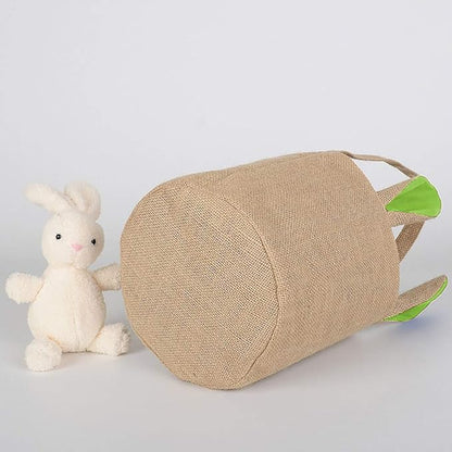 Egg Basket Holiday Rabbit Bunny Printed Canvas Gift Carry Eggs Candy Bag - HHmei Rabbit Bag, Rabbit, Rabbit Storage Bag (Green)