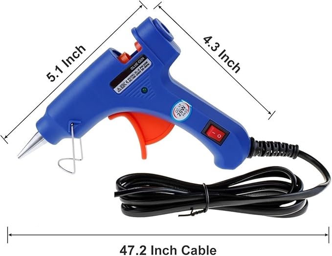 Hot Glue Gun Glue Gun With 7*100MM Glue Sticks Mini Hot Melt Glue Gun Industrial DIY Guns Hot Melt Glue Gun Electric Heat Temperature Repair Tool for DIY Arts, Crafts and Quick Repairs(Only glue gun)