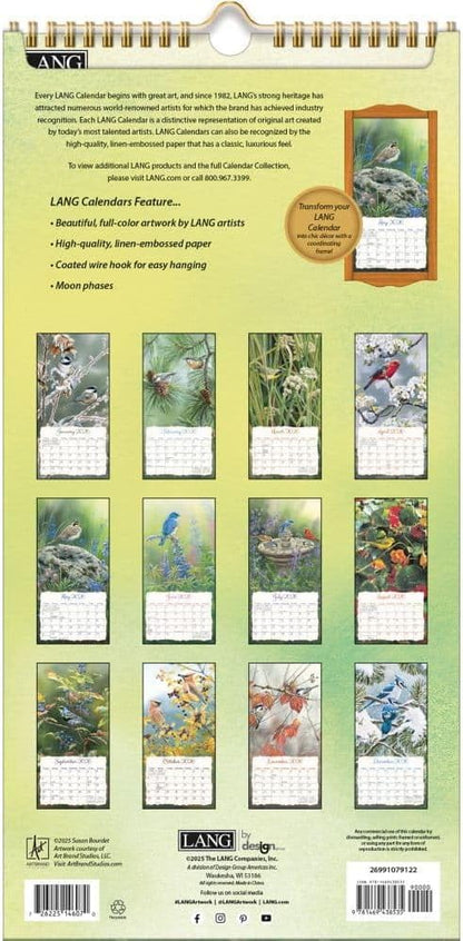 Lang, Songbirds 2026 Vertical Wall Calendar, 8'' X 15.8'', 12-Month Calendar with Stapled Binding