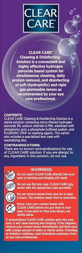 Clear Care Cleaning  Disinfecting Solution with Lens Case, Twin Pack,12 Fl Oz (Pack of 2)