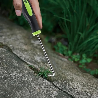 1PC Metal Garden Weeder with Ergonomic Handle and Hook for Mosquito-Proof Screen Mesh Spring Tool for Door Repair, Patio, Lawn, 1PC