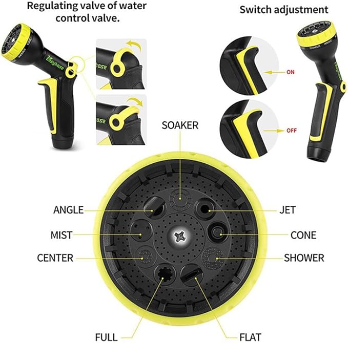 Green Houses Pressure Washer Hoses Natural Latex Garden Hose Ooawith Spray Gun Expandable Flexible High Pressure Magic Watering HosesOoa Pipe Irrigation Tool (Color : Orange Hose, Lengh : 100ft)
