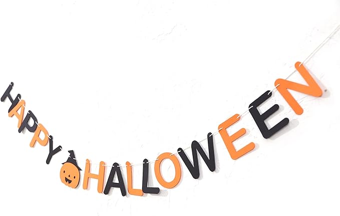 Happy Halloween Banner - Halloween Party Decorations,halloween Decor Banner,halloween Backdrop Black Orange,fall Decor
