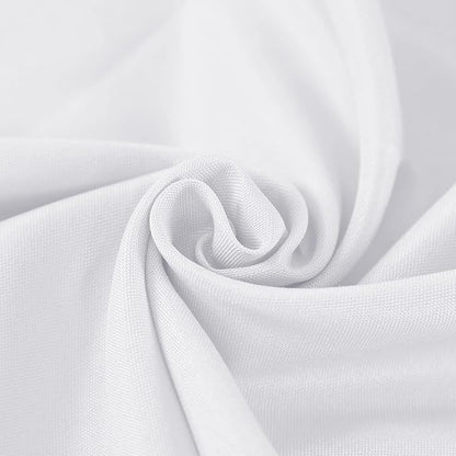Fokitut 2 Pack Waterproof Round Tablecloth, 60 Inch, Stain Resistant and Wrinkle Polyester Table Cloth, Fabric Table Cover for Kitchen Dining, Wedding, Party, Holiday Dinner-White