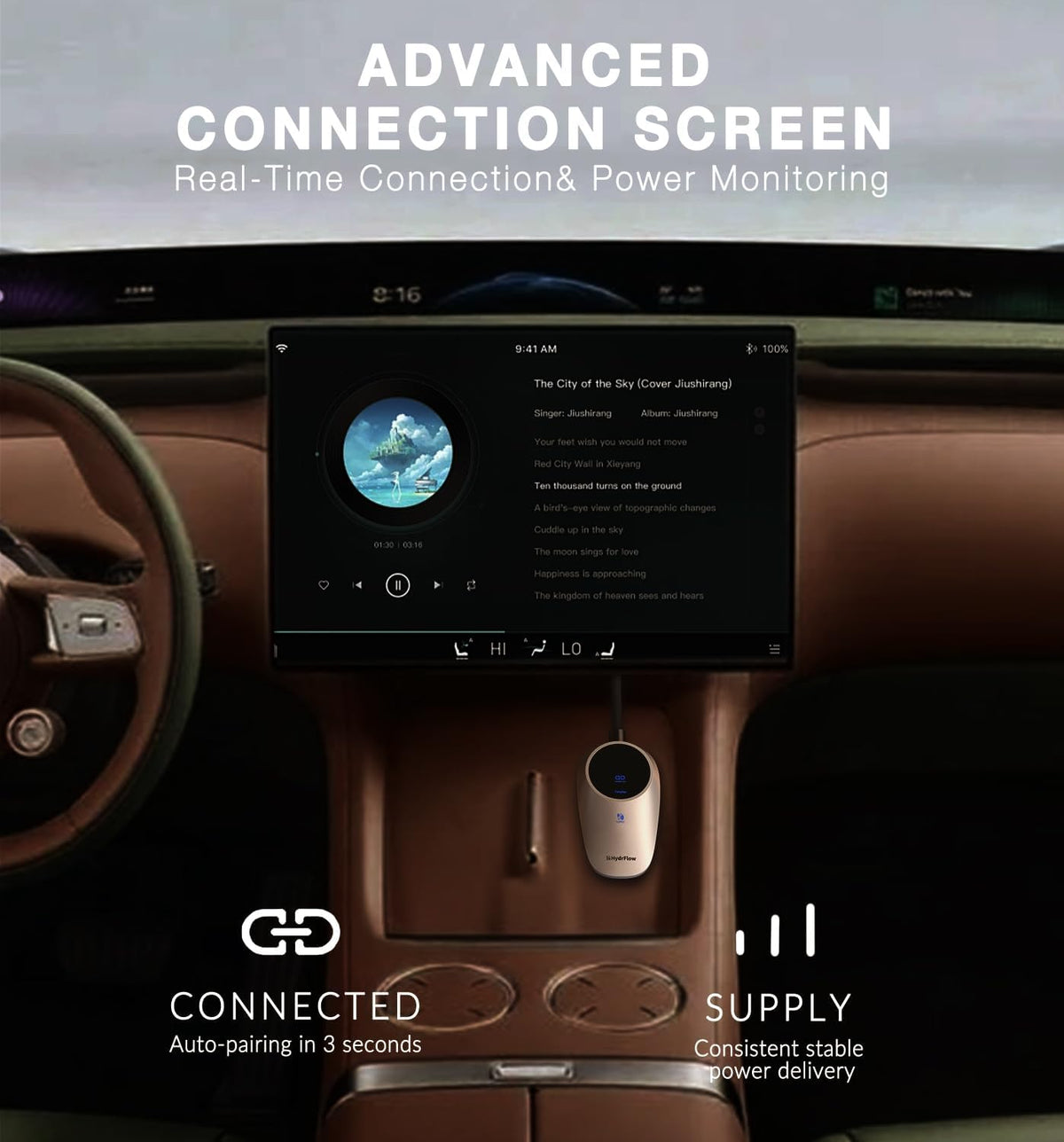 Wireless CarPlay Adapter for iPhone - LED Display, Plug and Play, Convert Wired to Wireless