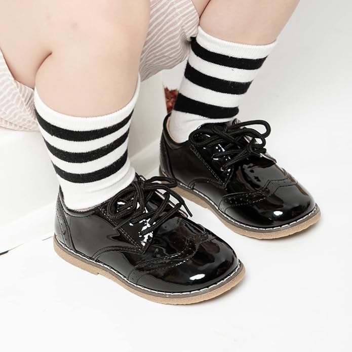 Casazoe Boys Girls Oxford Wedding Dress Shoes Classic School Uniform Flats Formal Casual Loafer for Toddler Little Kid