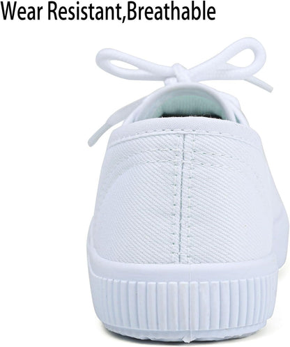 Boy's Girl's Kids White Canvas Shoes for Kids Slip-On Lightweight Sneakers Casual Skin-Friendly Walking Running Shoes(Toddler/Little Kids/Big Kids)
