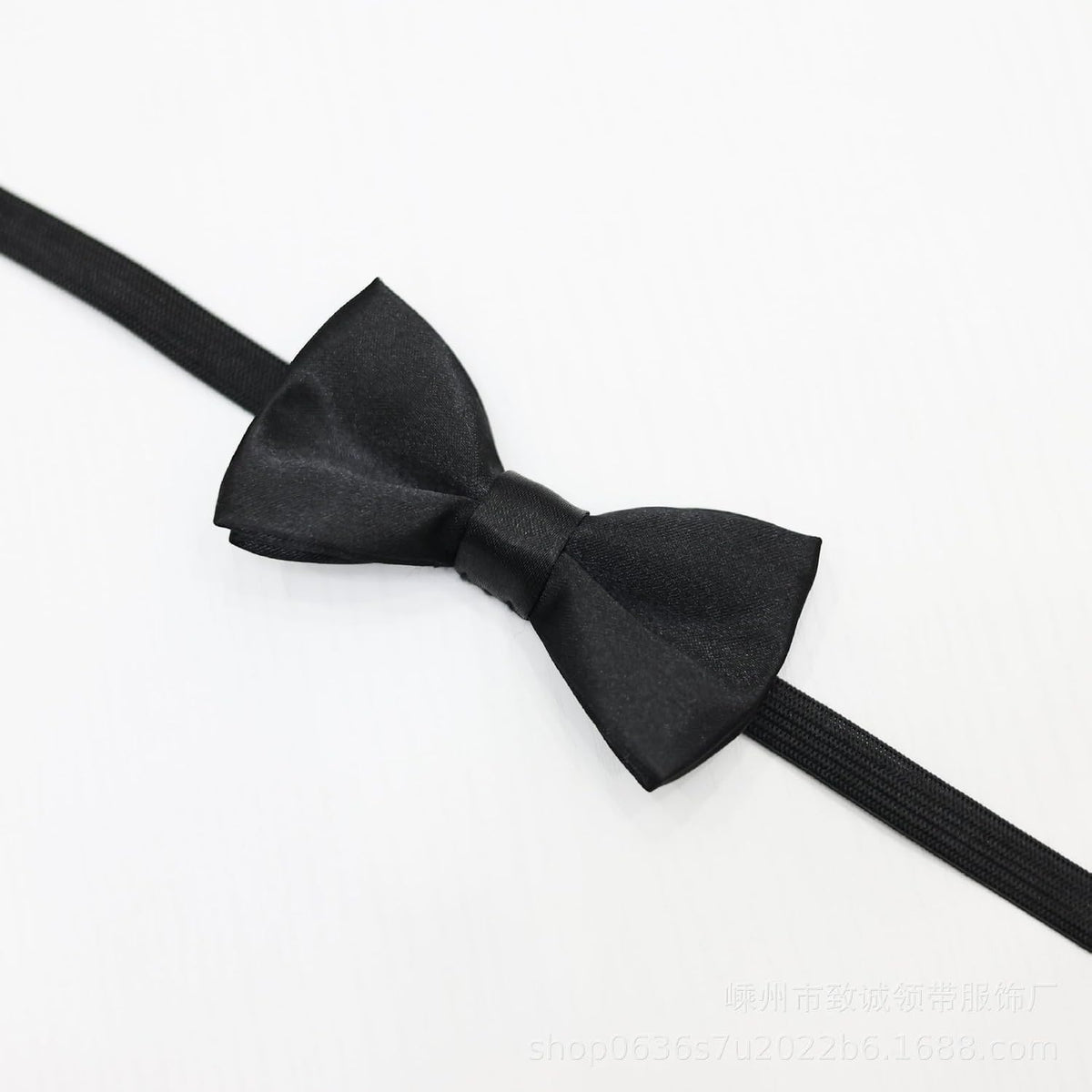 Black Pre-Tied Bow Tie with Elastic Band Adjustable Bowtie for Men Women Formal Party Wedding Costume Accessory