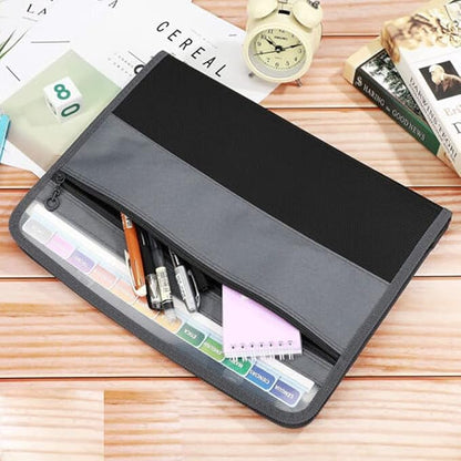 Magik 1-2 13-Pocket Accordion Document Organizer Expanding File Folder Sticky Label (1 Pack, Black)