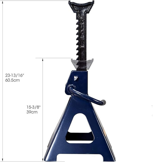 BIG RED AT46002AUR Torin Double Locking Steel Jack Stands, 2 Pack, 6 Ton (12,000 lb), Blue