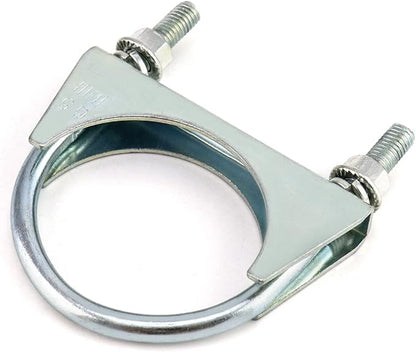 QWORK U-Bolt Muffler Tip Exhaust Hook, 2-12" OD 2Pcs Stainless Steel Universal Silencer Exhaust Clip