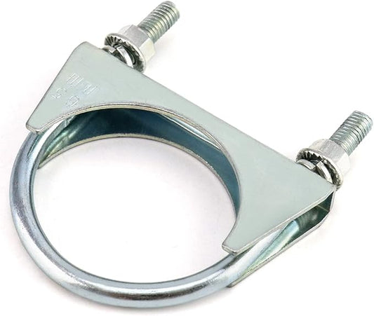 QWORK U-Bolt Muffler Tip Exhaust Hook, 2-12" OD 2Pcs Stainless Steel Universal Silencer Exhaust Clip