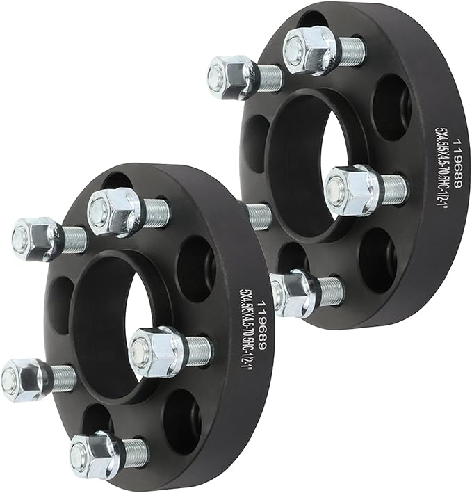 1 inches 5x4.5 5x4.5 Wheel Spacers 2Pcs 5 Lugs Hubcetric Wheel Adapters with Navajo 1991-1994 for Town Car 1981-2004 / for Aviator 2003-2005 with 70.5 Center Bore 1/2 Studs