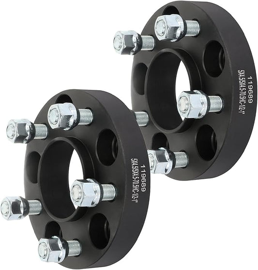 1 inches 5x4.5 5x4.5 Wheel Spacers 2Pcs 5 Lugs Hubcetric Wheel Adapters with Navajo 1991-1994 for Town Car 1981-2004 / for Aviator 2003-2005 with 70.5 Center Bore 1/2 Studs
