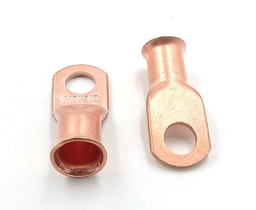 Cable Ends 10pcs 10 AWG-38- Battery Lugs, Heavy Duty Wire Lugs, Ring Terminals,4 Guage Terminals, UL Bare Copper Eyelets Electrical Battery Terminal Connectors