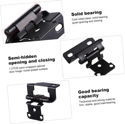 Mipcase 5sets Overlay Cabinet Hinges Soft Close Mechanism for Kitchen Doors Finish Easy to Install Screws Self-Closing Function Cold-Rolled Construction