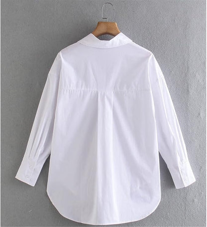 Women Color Casual Slim Office Long Blouse Tops Summer Simple Retro Lantern Sleeve Lapel Shirts