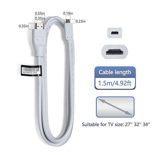 M8 HDMI Cable Compatible with Samsung M8 Smart Monitor BN39-02815A One Connect Cable for S27C900PAN LS32BM801 LS32BM80B LS32BM80G LS32BM80P S32BM805UN HWS801B HWS801D Monitor Cord,1.5m4.92ft