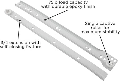 Hickory Hardware Side Mount Cabinet Drawer Slides, Heavy Duty  Soft Close, Hardware Kit for Smooth Sliding Track and Full Extension, Perfect for Drawers  Kitchen Cabinets, 14 Inch