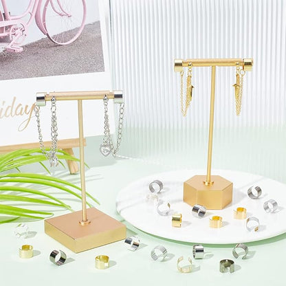 PH PandaHall 200pcs 5 Colors Brass Ear Cuff Ear Clip Wrap Earring Clip On Earrings with 1mm Hole for Non Pierced Ears, Jewelry Making