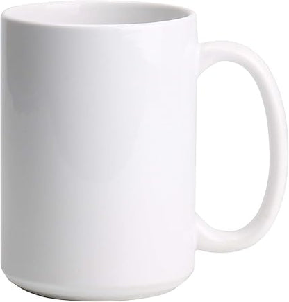 15oz Ceramic Sublimation Coffee Mug, White, Case of 12