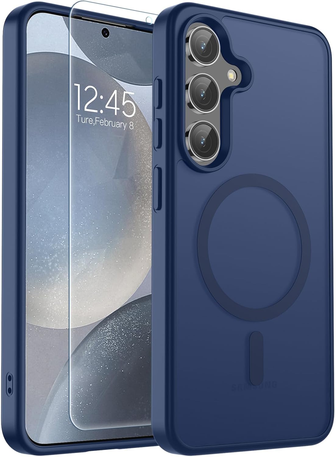 Magnetic for Samsung Galaxy S24 Case / S25 Case (Compatible with MagSafe) (Military Grade Drop Protection) Slim Translucent Shockproof Phone Case