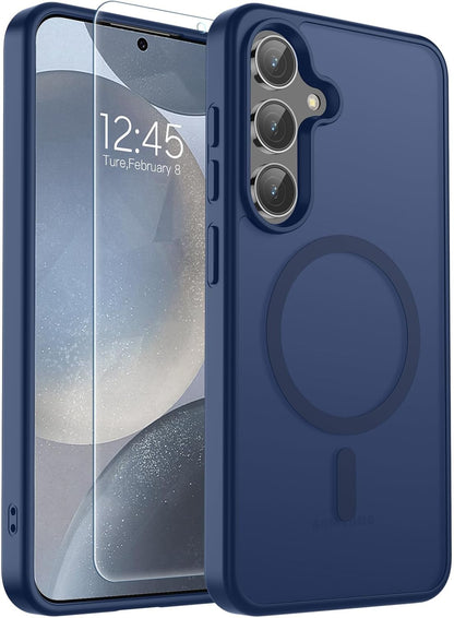 Magnetic for Samsung Galaxy S24 Case / S25 Case (Compatible with MagSafe) (Military Grade Drop Protection) Slim Translucent Shockproof Phone Case