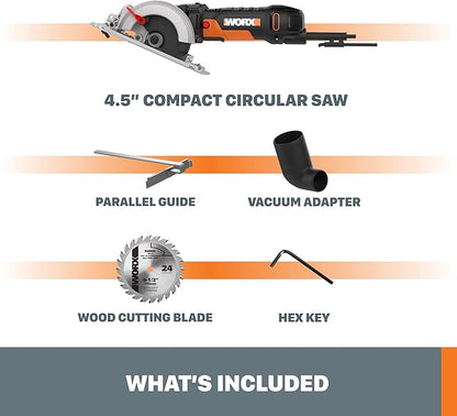 Worx WX439L 4.5 Amp WORXSAW 4.5" Electric Compact Circular Saw