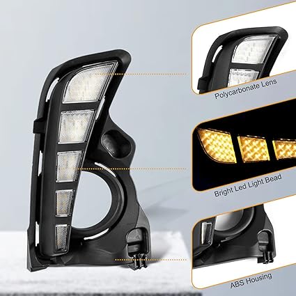 Daytime Running Light For Toyota Highlander 2017 2018 2019 LED Fog Lam[s With Dynamic Turn Signal Replacement Lamp + Wiring Harness