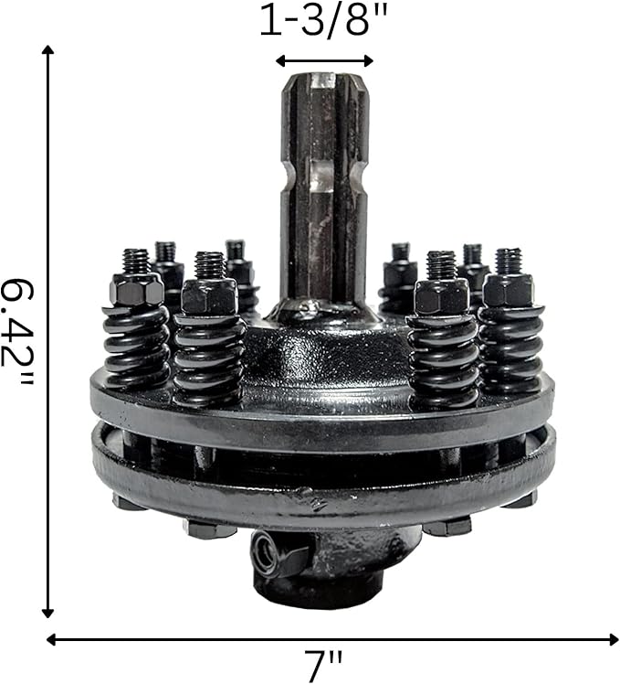 Jeremywell Tractor PTO, Rotary Cutter Slip Clutch 1-3/8''x 6-Spline Both Ends, Easily Add on PTO Drive line