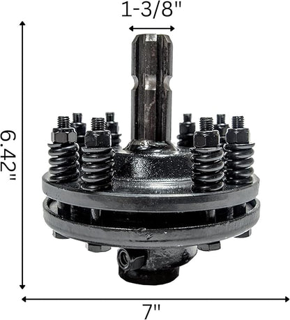 Jeremywell Tractor PTO, Rotary Cutter Slip Clutch 1-3/8''x 6-Spline Both Ends, Easily Add on PTO Drive line