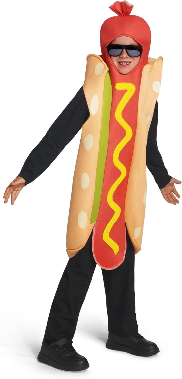Spooktacular Creations Hot Dogs Costume Kids, Unisex Food Themed Costume for Child Teens Halloween Dress up Cosplay Party .