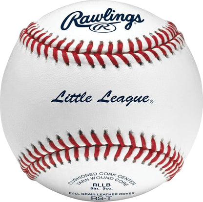 Rawlings | LITTLE LEAGUE Tournament Grade Baseballs | Leather Cover | RLLB | Ages 14U | Game/Practice Use | 4 Count