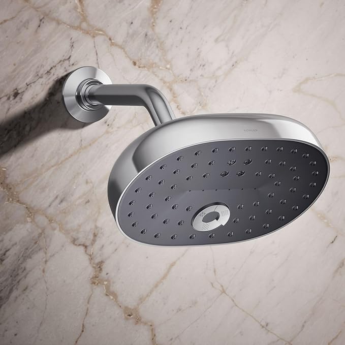 KOHLER 26290-CP Statement - Multifunction Shower Head, Wall Mount, 3 Spray Settings, 2.5 GPM, Polished Chrome
