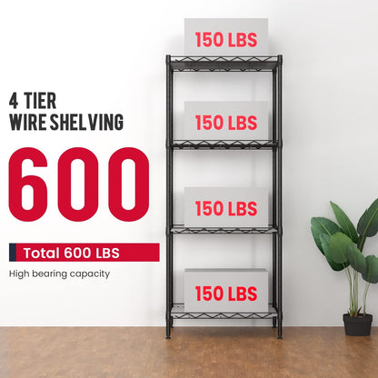 5-Tier Adjustable Shelf 14Dx36Wx72H 1250 LBS Capacity,Black