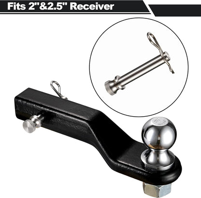 TOPSHINE Stainless Steel Trailer Hitch Pin and Clip, 5/8 Inch Diameter, Fits 2"&2.5" Receiver (1 Pack)