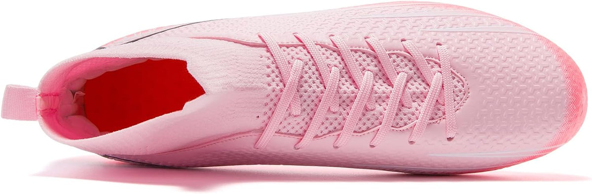 Men's Soccer Cleats Football Cleats for Unisex-Adult High-Top Spikes Shoes for Youth Lightweight Professional Training Turf Outdoor Athletic Sneaker Big Boys