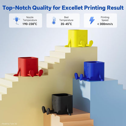 PLA PRO Filament 1.75mm, Stronger Toughness 3D Printer Filament, PLA Filament Dimensional Accuracy +/- 0.02 mm, Neatly Wound, Fits Most FDM 3D Printer, 1KG Red